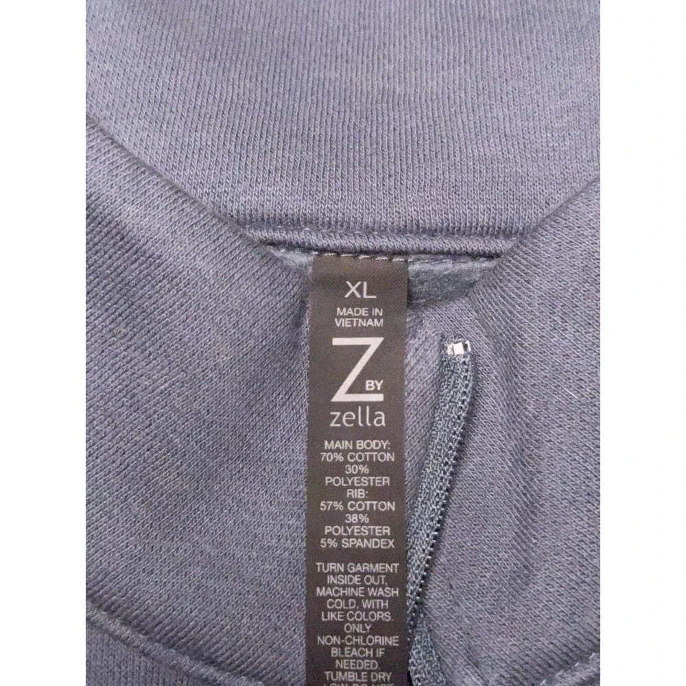 Zella Crewneck 1/4 Zip Pullover Dark Gray Sweater, Men’s XL